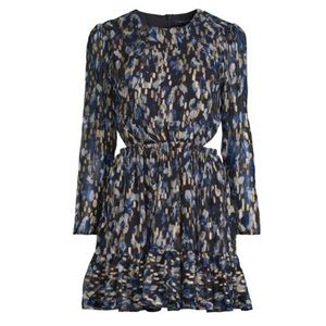 French Connection Bodine Cutout Mini Dress, size 8, Surf the web/blk, NWT